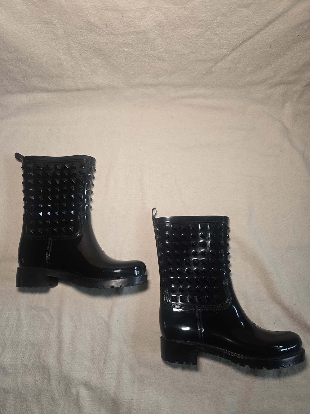 Capelli New York Black Studded Rain Boots Size 9